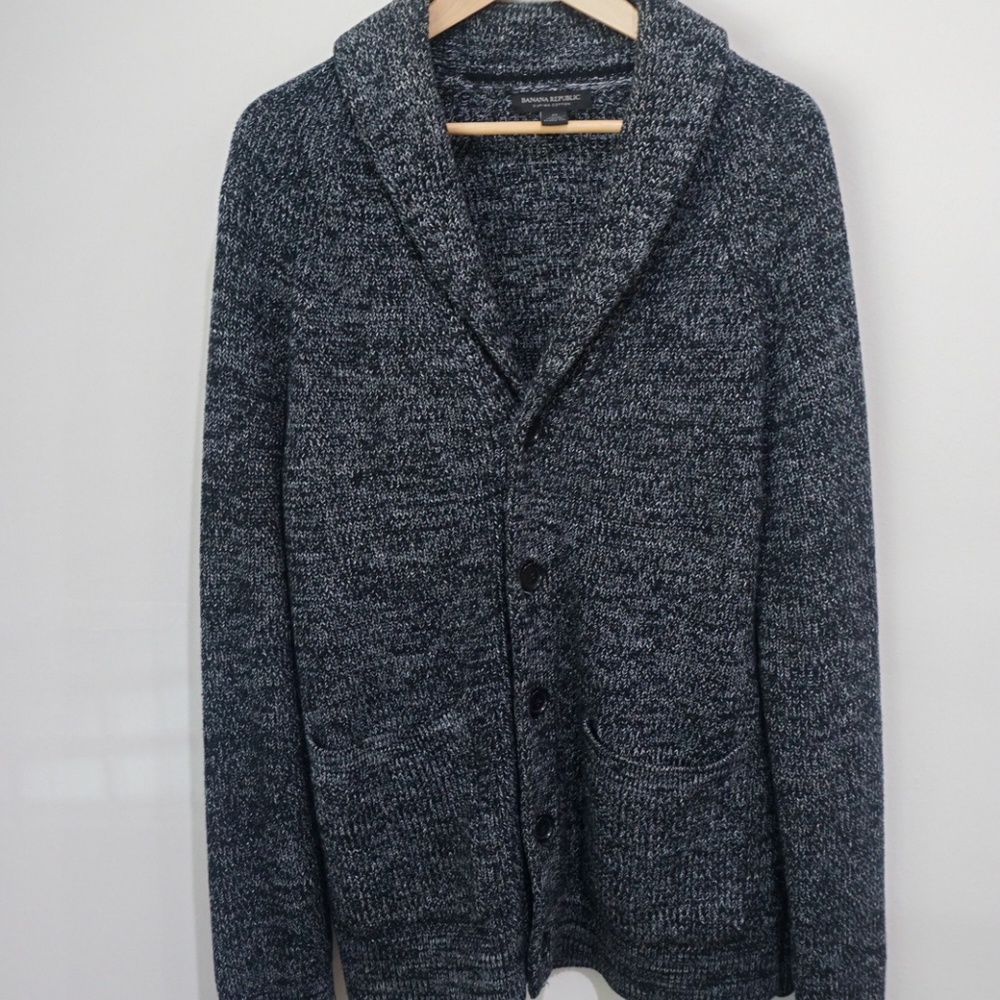 Banana Republic Grey Cardigan Mens MED